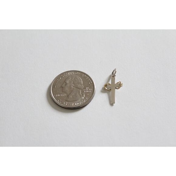 Sterling Silver Cross Charm with Bronze Infinity - Picture 4 of 4